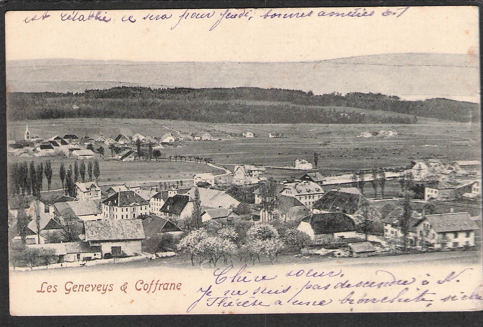 Ansichtskarten: CP,VD Les Geneveys & Coffrane , 1905 – Gebraucht aus Reichenburg von Pipo-67