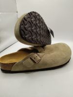 Birkenstock - Boston Veloursleder Narrow - Taupe Gr. 43
