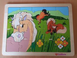 Holzpuzzle Eichhorn Pferde