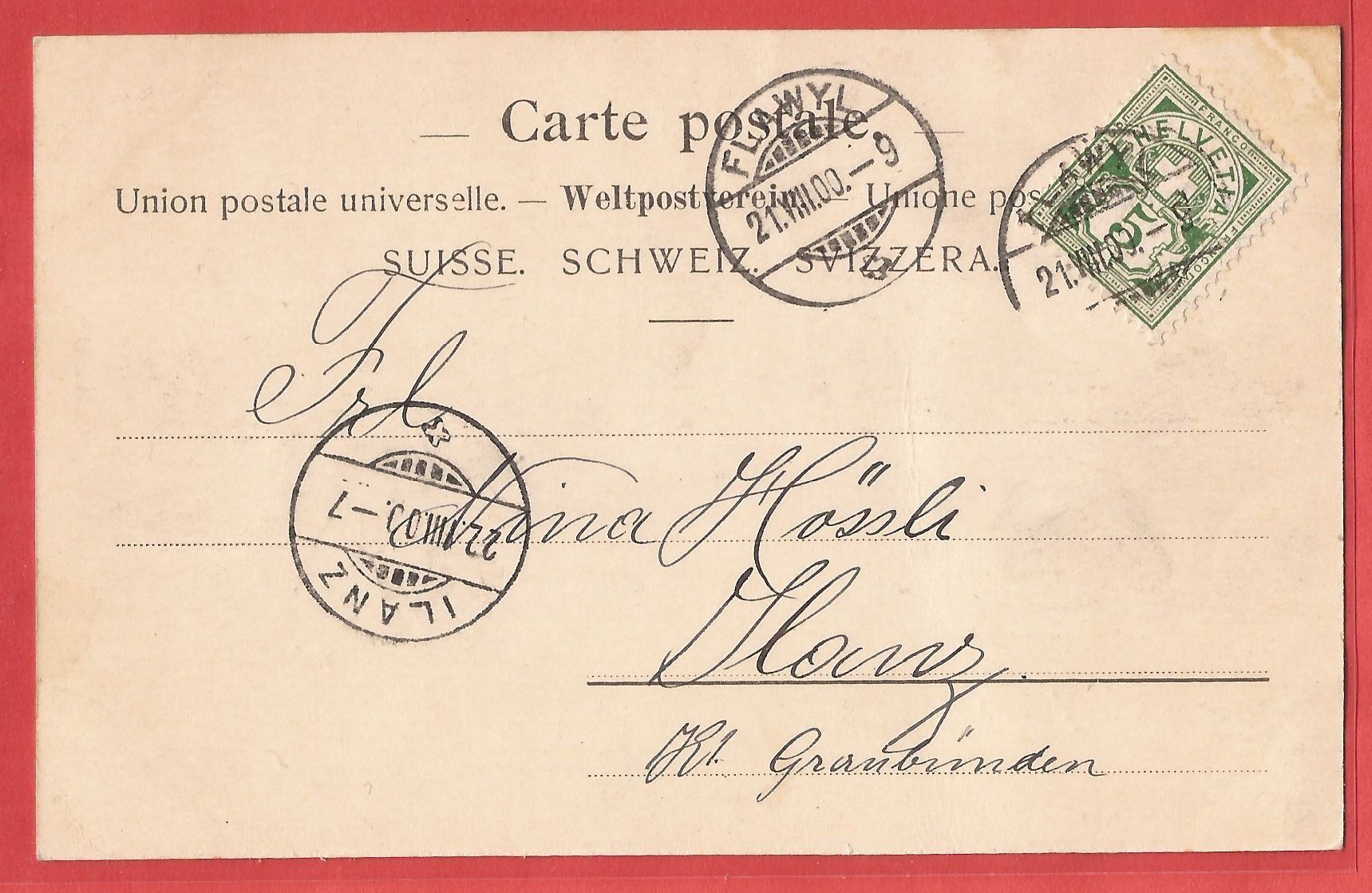 Cartoline postali: Flawil - Bahnhofplatz - 1900 – Usato da Fislisbach venduto da Porano 1