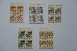 1987 Postbeförderung Ausgabe 10.3.87 5 4er-Blocks ET