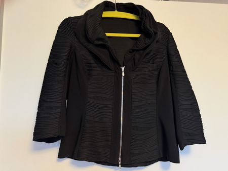 Edle Jacke/Blazer m.Reissverschluss und Schalkragen, 3/4 Arm