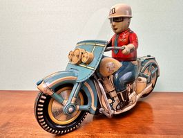 Police P.D. Motorrad 1950's , 31cm , Made by Sato Japan