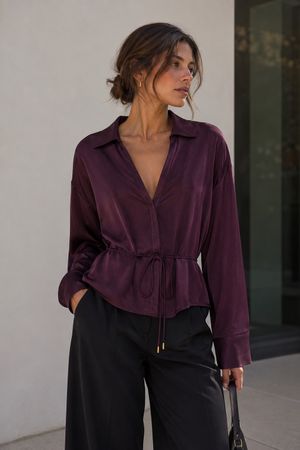 ZARA Damen Bluse Hemd Hemdbluse 40 mit Gürtel Satinbluse NEU