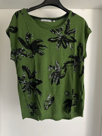 T-shirt Cecil verde con fantasia floreale S