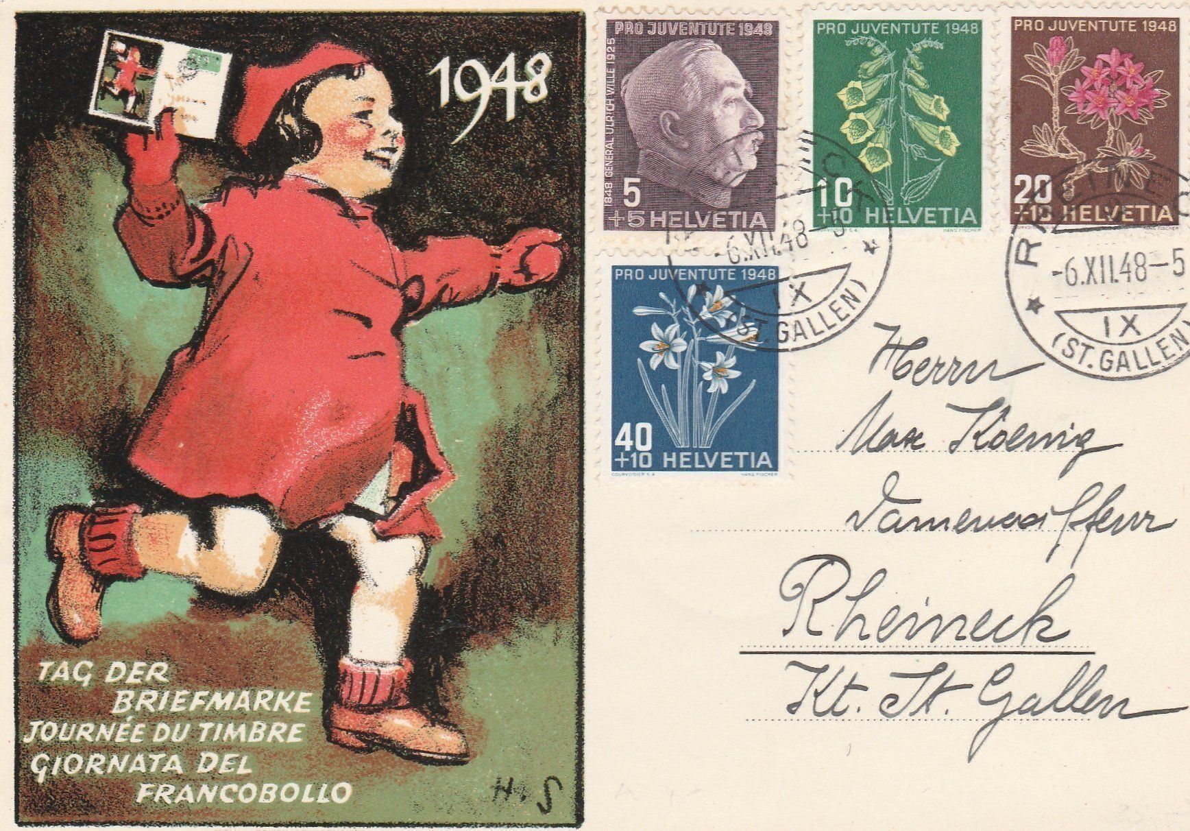 Tutti i francobolli: Rheineck-Tag der Briefmarke 1948-Litho – Usato da uttwil venduto da Koehlerfred