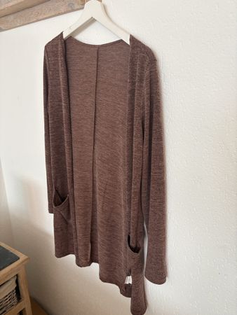 Long-Cardigan Strickjacke Braun, Grösse XS