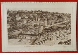 St.Gallen 1913 - Neuer Bahnhof und Postgebäude