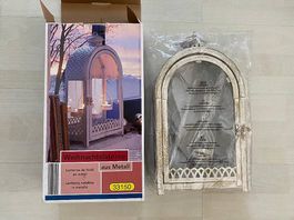 Weihnachtslaterne Metall, mit 3 hängenden Teelichtern, Neu!