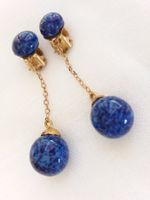 Vintage  schicke Murano blaue Ohrclips, ca 1950