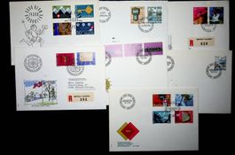 SUISSE 2 RECOMMANDÉS 7 FDC 1968 + 1979-1985. SBK 18.00 /T590