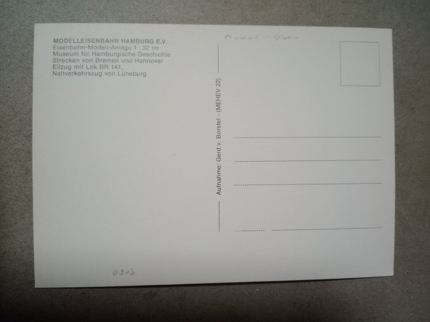 Cartoline postali: Ak Modell Anlage Eisenbahn Hamburg – Usato da Küttigen venduto da Melisch1000 1
