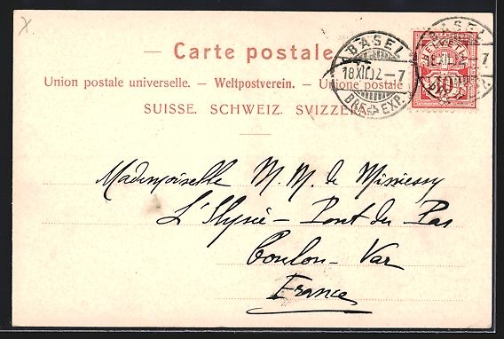 Cartoline postali: AK Basel, Auf der Wettsteinbrücke, 1902 – Usato da Berlin venduto da bartko-reher 1