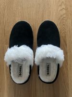 Wildleder/Kunstpelz-Hausschuhe, Gr. 37, NEU