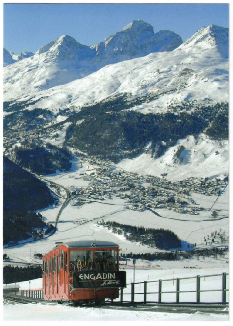 Ansichtskarten: St. Moritz - Standseilbahn Muottas Muragl – Gebraucht aus Binningen von Mountainrider