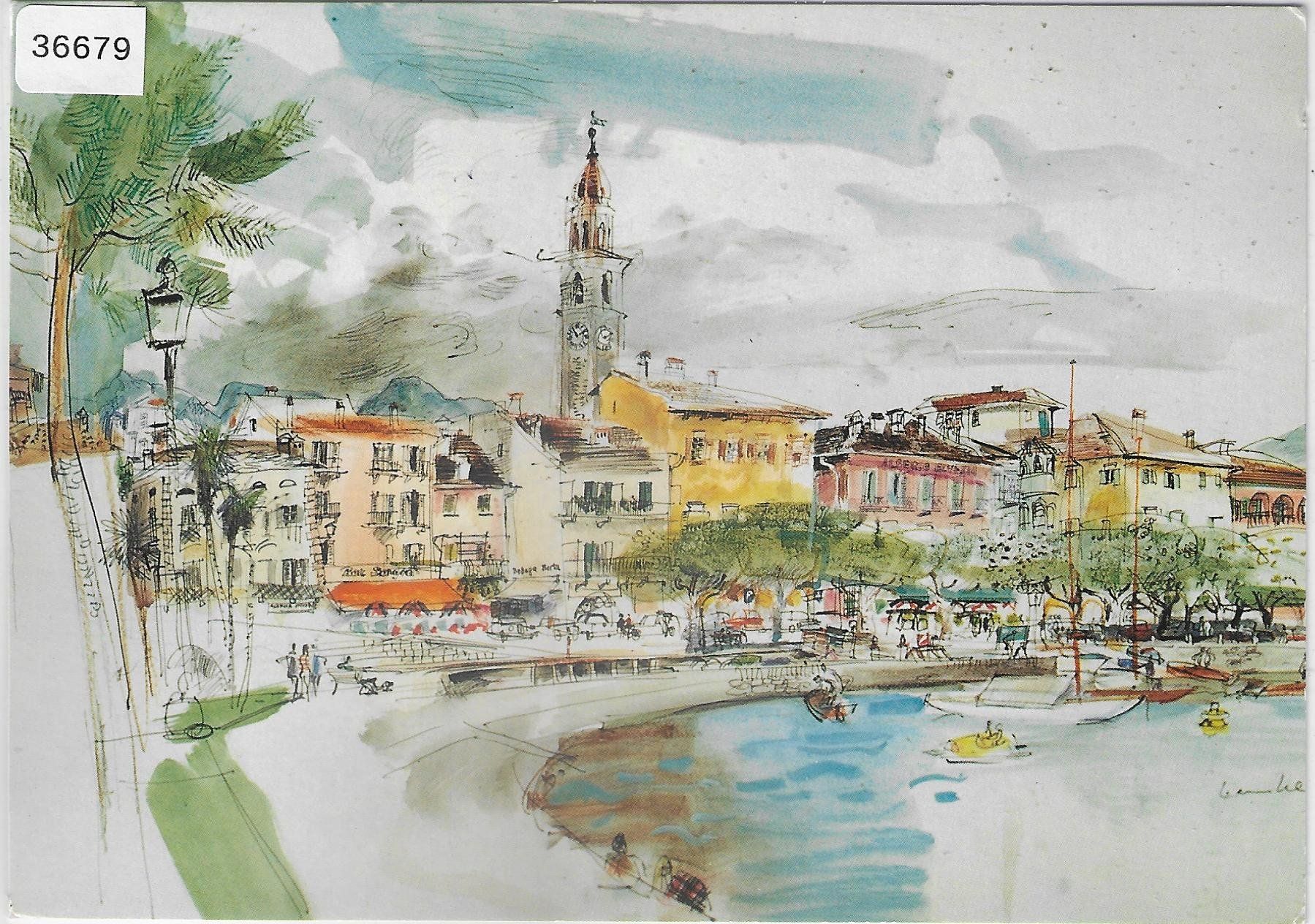Cartoline postali: Ascona - Acquarello di Horst Lemke – Usato da Ettingen venduto da Kartenplanet