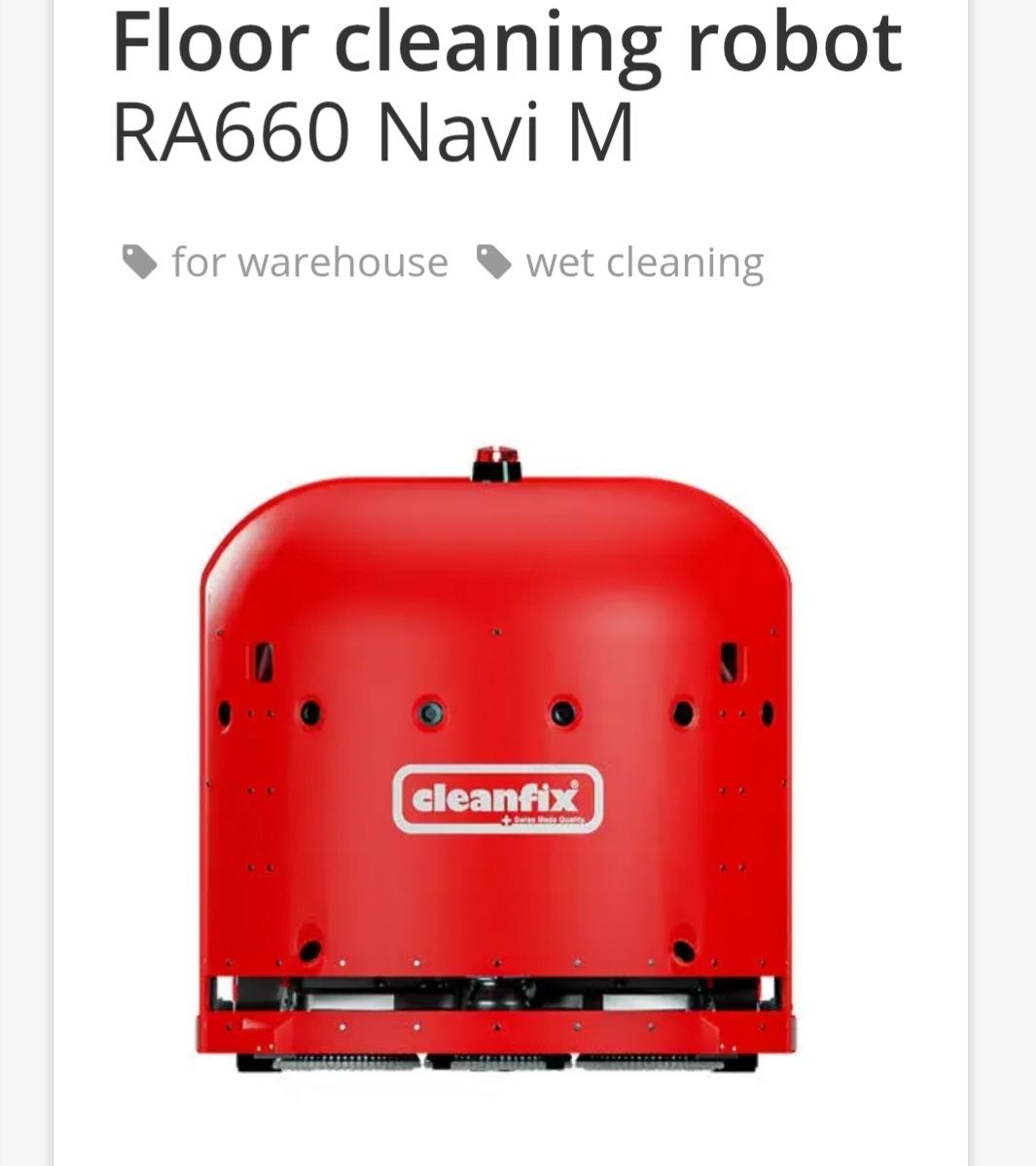 Cleanfix Tutte le macchine: Cleanfix roboter Ra660 m – Usato da Zürich venduto da Valj25 4