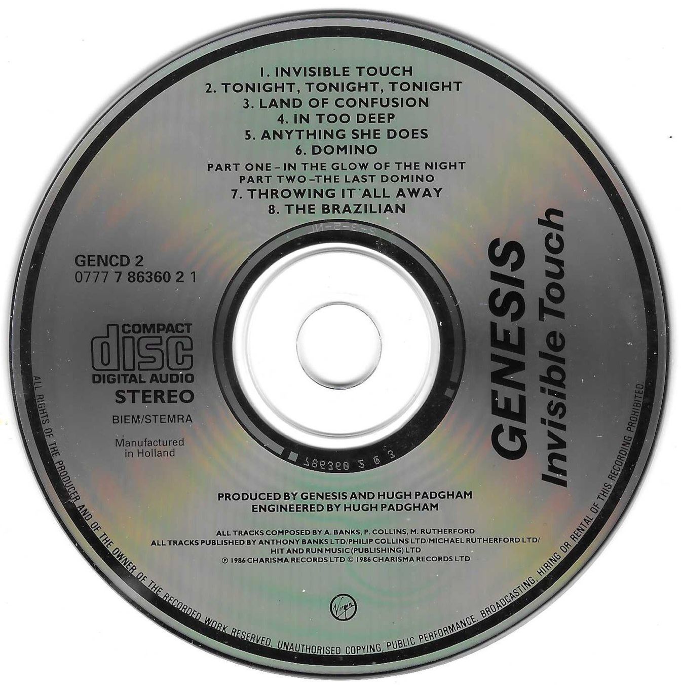 CD: GENESIS  -  INVISIBLE TOUCH – Usato da Bex venduto da Giorgiob 2