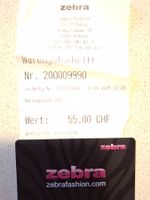 Gutschein von ZEBRA im Wert von Fr. 55.--