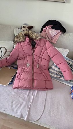 Mädchen Winterjacke rosa Grösse 170 guter Zustand