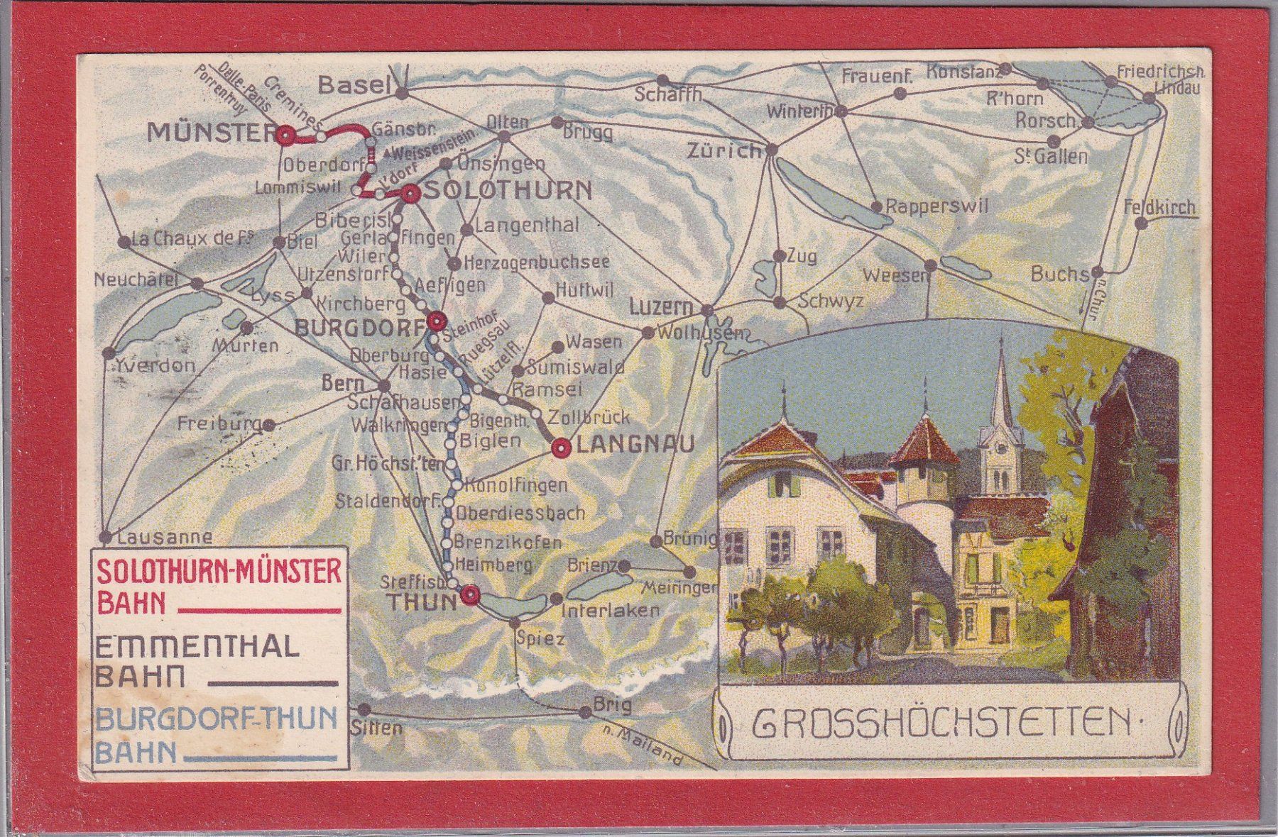 Cartoline postali: Grosshöchstetten - Bahn - 1929 – Usato da Orvin venduto da Pyaeschli
