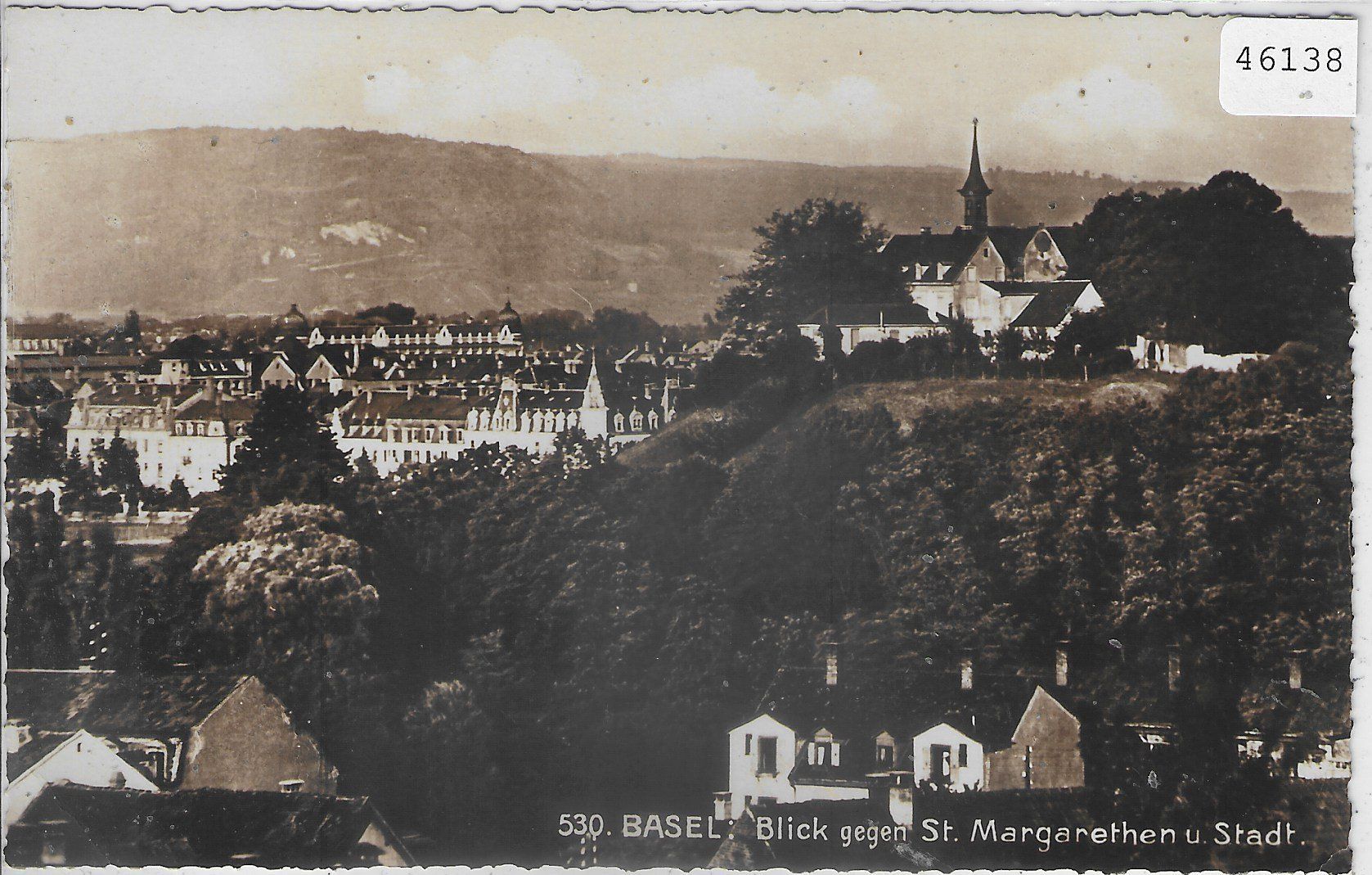 Ansichtskarten: Basel - Blick gegen St. Margarethen und Stadt – Gebraucht aus Ettingen von Kartenplanet