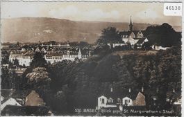 Basel - Blick gegen St. Margarethen und Stadt
