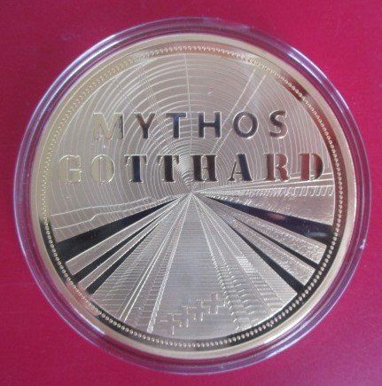 Medaglie: GIGANT: Gotthard Mythos - Gotthard 2016 - 70 mm - PP – Nuovo e nell'imballaggio originale da Luzern venduto da Horoskop1 1
