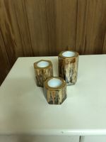 3 Kerzenhalter mit Goldrand