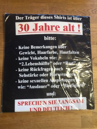 Fun - T-Shirt "30 Jahre alt", dunkelblau, NEU & OVP