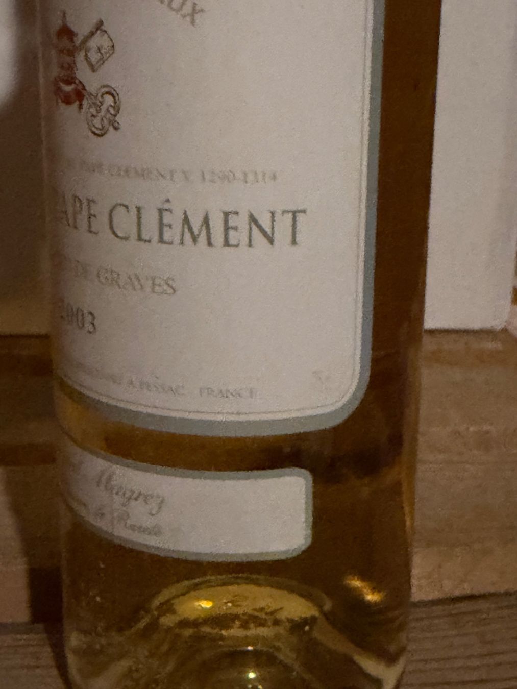 Vino: Château PAPE-CLEMENT blanc 2003 Pessac-Léognan – Nuovo (secondo la descrizione) da Roche VD venduto da avediscipule 3