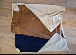 Kuscheldecken braun und blau
