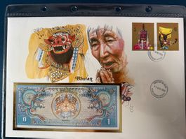 Notenbrief, Bhutan, 27. 4. 1985, 1 Ngultrum