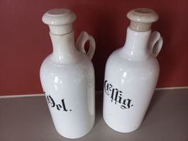 Flaschen "Essig / Oel" um 1900 Villeroy & Boch Wallerfangen