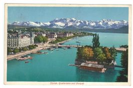 AK Zürich, Quaibrücke und Utoquai 1927