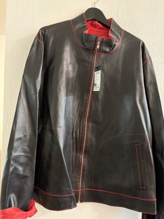 Kobakko Lederjacke, neu, Grösse 4XL, Schwarz/Rot, Top!