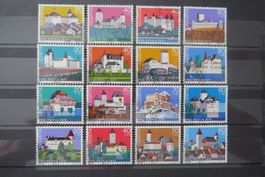4 Serien Pro Patria 'Schlösser' 1976-79 ET-Eckstempel BERN
