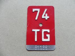 Velo Rad Nummer Velonummer 1974 TG 74 Thurgau Geschenk