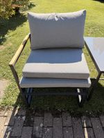 Garten Lounge Set schwarz grau mit Tisch guter Zustand
