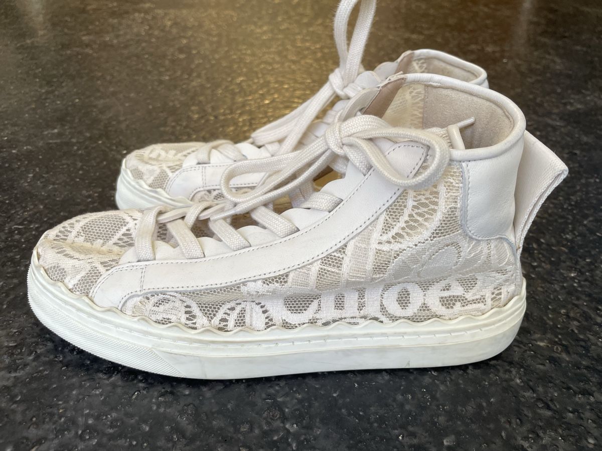 Chloé Scarpe da donna: Chloe Stoff Turnschuhe cremeweiss – Usato da Windisch venduto da rascale
