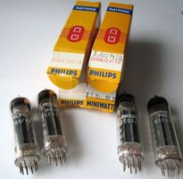4 Röhren (Doppeltetrode / Endstufe) QQE03/12, 6360, Philips
