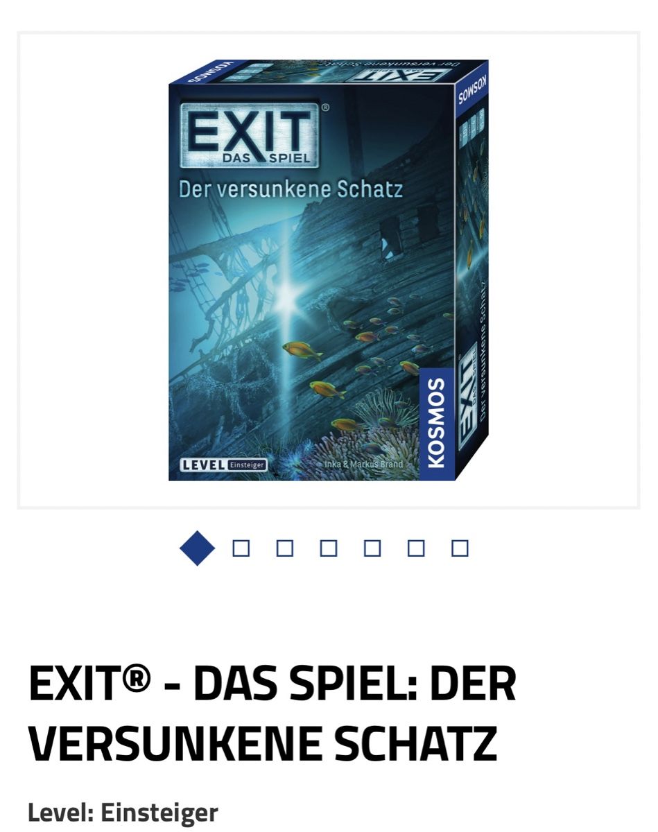 Kosmos Giochi: EXIT DAS SPIEL: ,, Der versunkene Schatz,, – Nuovo e nell'imballaggio originale da Vaduz venduto da TRANS-AGRAR