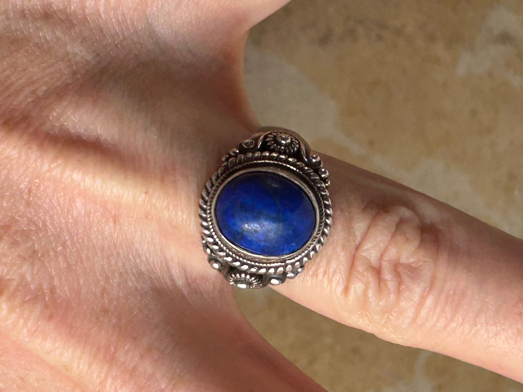 Anelli: Vintage Silber Ring mit Lapislazuli Stein (Gr.53) – Usato da Laufen venduto da belleskulptur 3