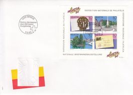 W72 Gedenkblock Nationale Ausstellung Helvetia 90 FDC Genève