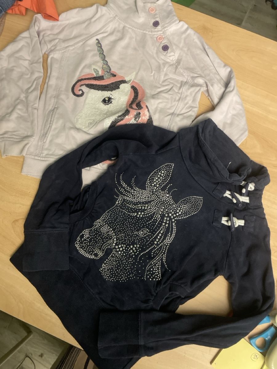 Pulls et sweat-shirts: 2 Migros Pullover Mädchen Gr.134 Einhorn Pferd – Neuf (Voir description) à Obergerlafingen par cabo4
