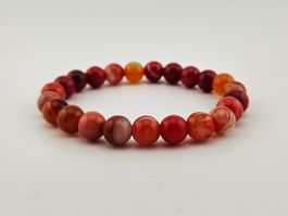 Damenarmband Feuer-Achat Rot Orange Heilsteine/Edelsteine