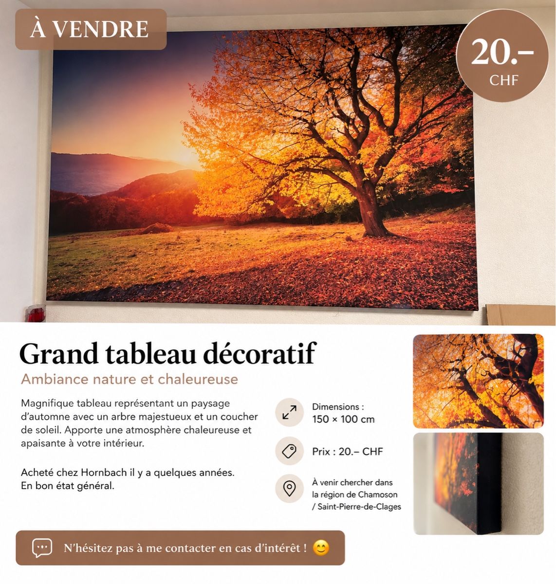 Tutte le decorazioni: Tableau décoratif automnal – Nuovo (secondo la descrizione) da St-Pierre-Clages venduto da aur_kds8