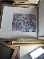 Bild Winterlandschaft gerahmt Holzrahmen guter Zustand