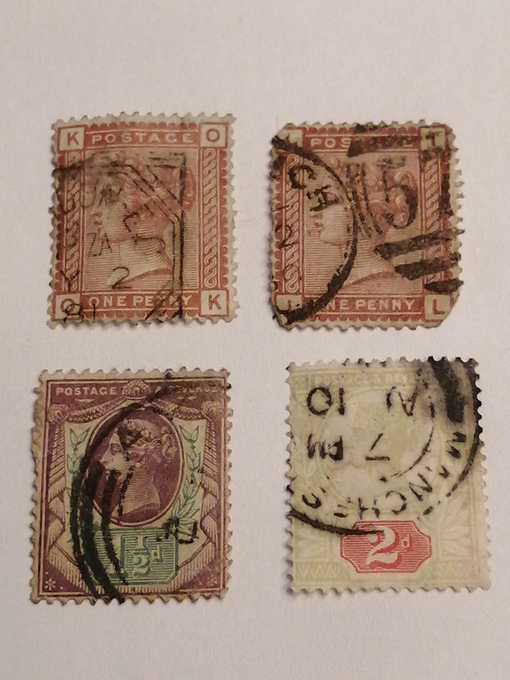 Alle Briefmarken: 4mal QV 1874 bis 1881  – Gebraucht aus Happerswil von tschergi