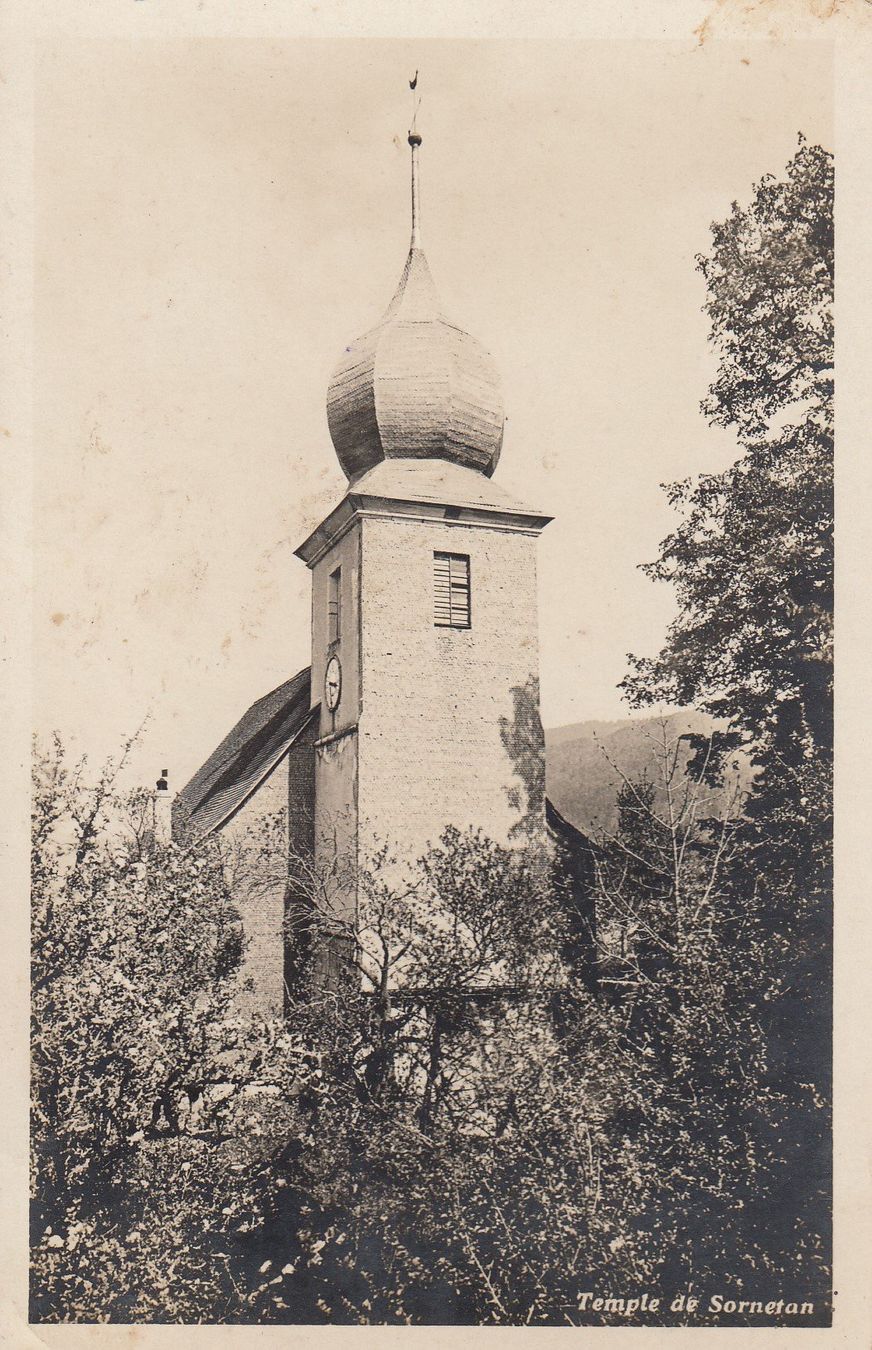 Cartoline postali: Sornetan   BE    -  Temple     um 1937 – Usato da Brig venduto da Valcards54